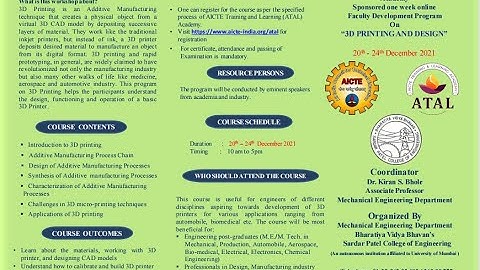 Day 2/Session 1 Advanced FDP on ‘3D PRINTING AND DESIGN’