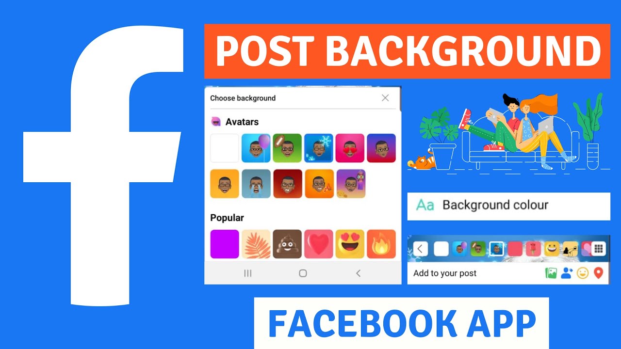 how to add background with avatar to posts on Facebook @facebookapp -  YouTube