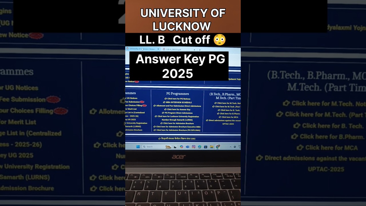 University of Lucknow entrance exam cutoff 2025 