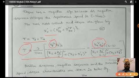 Lecture video_15EE82_Module_3_ Operation with unbalanced source voltage,single phasing_Madhava Rao.J