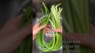 Chinese Garlic Scapes Recipe: Stirfried Garlic Scapes with Pork