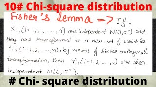 proof fisher's lemma | xi normal variates transform by linear orthogonal transformation to yi normal