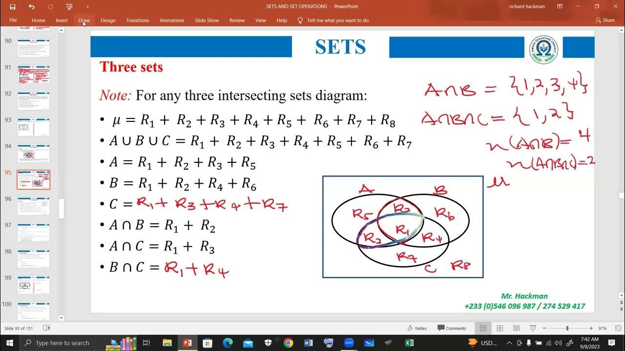 SETS AND SET OPERATIONS: Lesson 8 (3 sets Venn diagrams) - YouTube