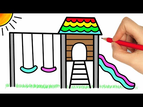 COMO DESENHAR UM PARQUINHO FACIL - DESENHAR UM PARQUINHO FACIL