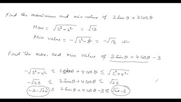 maximum and minimum value of asinx+bcosx