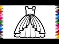 How to draw a cute frock Step by step for kids and Toddlers|| Easy Cute dress Drawing 