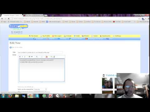 How to embed a Youtube clip/video on interpals.