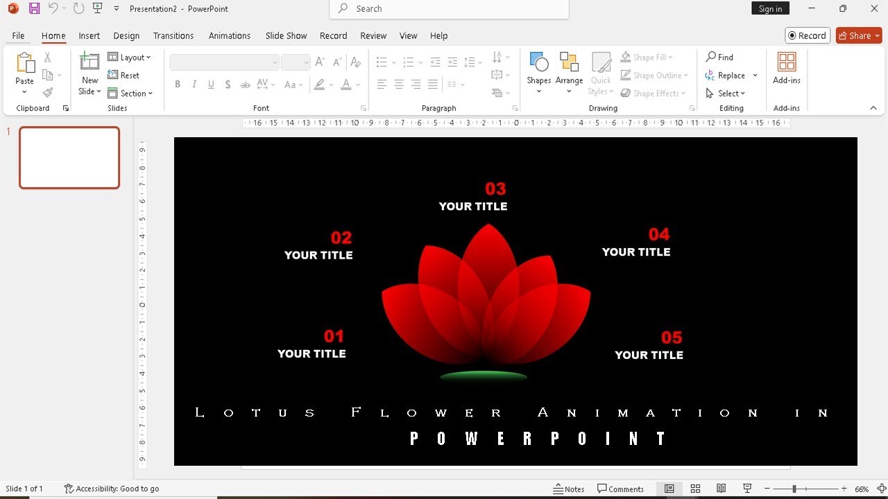 Powerpoint Animation Flower How to make PowerPoint slide design | Lotus flower animation in ...