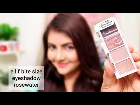 e l f bite size eyeshadow rose water palette review | RARA | nude pink Smokey eyeshadow palette |