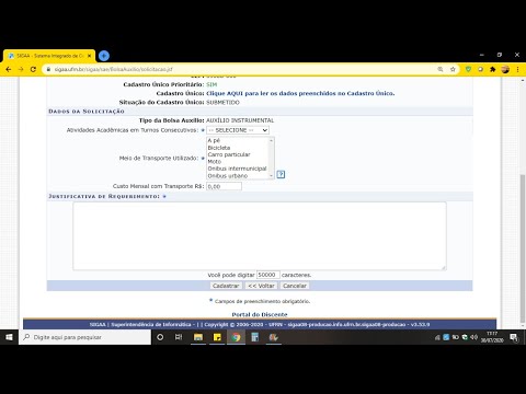 Como faço para solicitar qualquer bolsa/auxílio pelo SIGAA? |  SIGAA UFRN