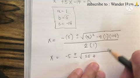 G9 LT3: Part 1: Solve for the variable of the following quadratic equation by quadratic formula