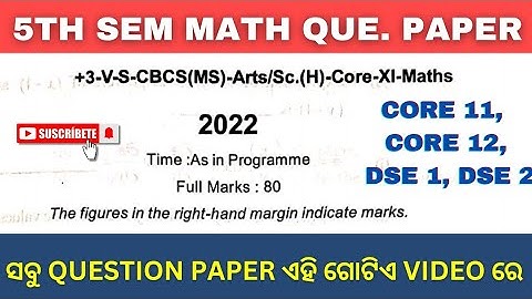 MATHEMATICS 5TH SEMESTER QUESTION PAPER 2022 || UTKAL UNIVERSITY || BSC 3RD YEAR ||