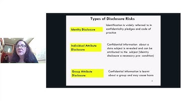 Webinar 2020 #3 - Statistical Disclosure Control: Where do we go from here?
