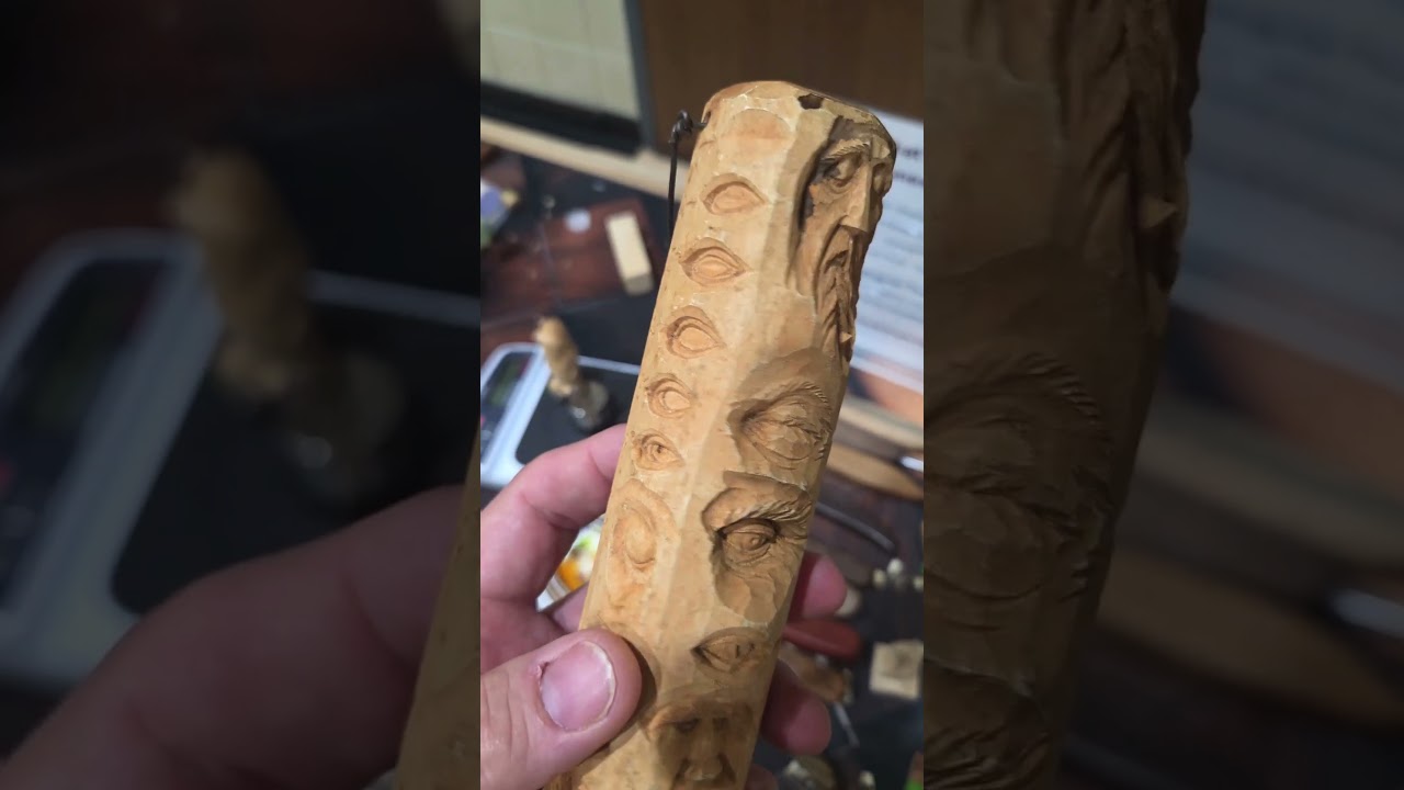 Facial Features Woodcarving Study Stick #woodcarving #whittling