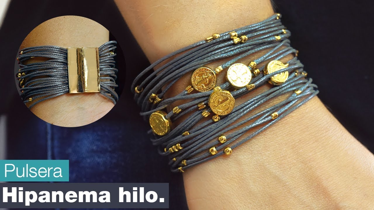 ❤️Cómo hacer PULSERAS 🔸 con HILOS de cuero y broche HIPANEMA