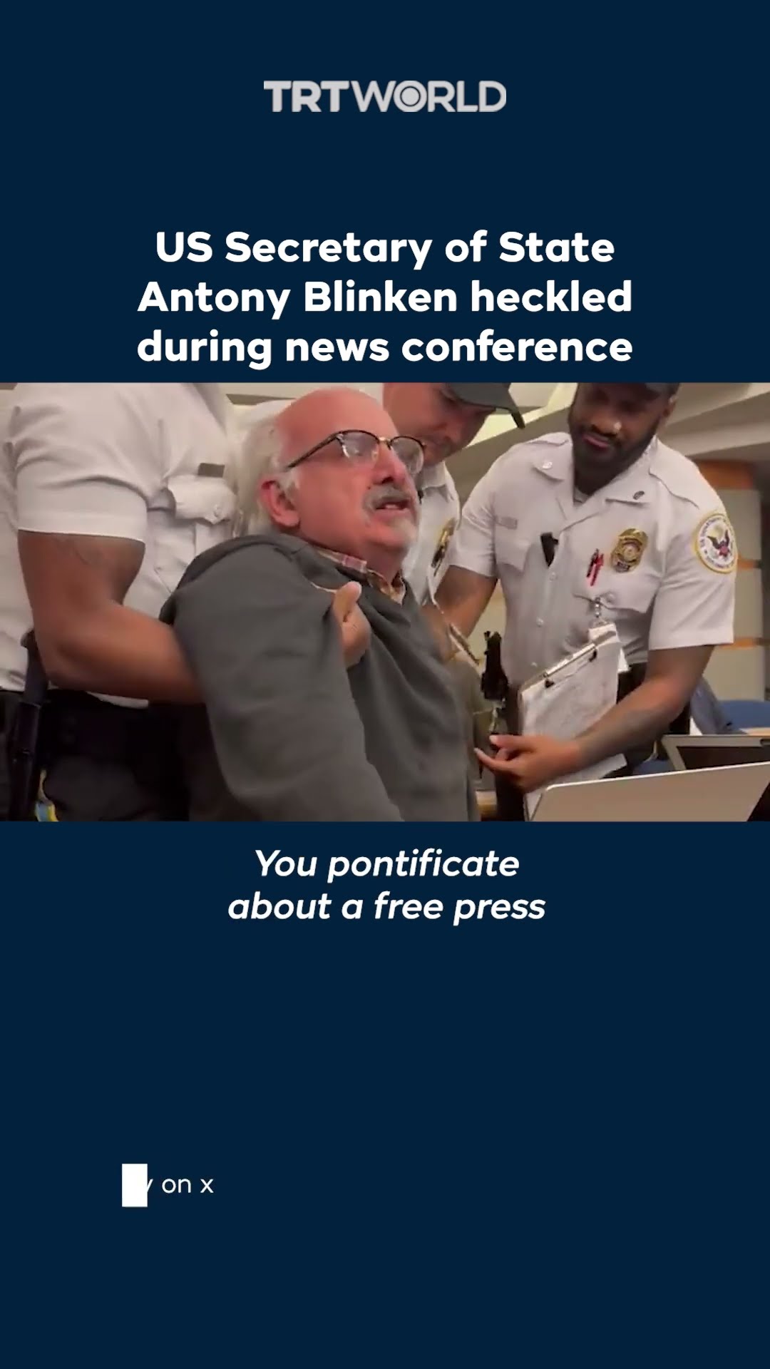 US Secretary of State Antony Blinken heckled during news conference