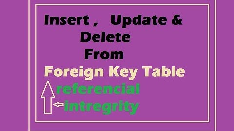 What is Referential Integrity | Insert, Update & Delete from Foreign Key table  | Foreign key