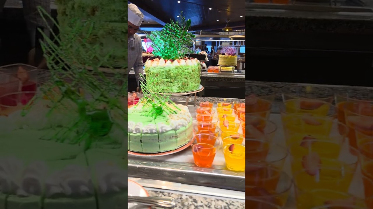 Delicious Fancy cakes on board The Anthem of the Seas Cruise.