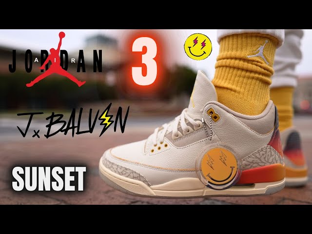 EARLY LOOK!! JORDAN 3 J BALVIN SUNSET DETAILED REVIEW & ON FEET W