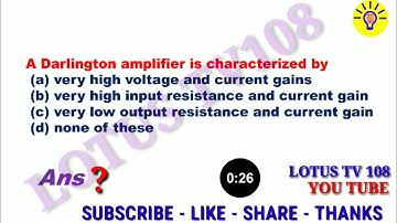 MOST important BJT AMPLIFIERS MCQ QUIZ 1 GATE ESE  BEL BARC ISRO TRANSCO GENCO IETE NTPC BHEL