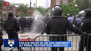 Protesters gather at 34th and Walnut streets after police disband Penn encampment