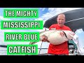 Mighty mississippi river blue catfish  bumping for big trophy catfish