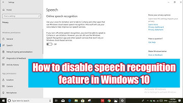 How to disable speech recognition feature in Windows 10
