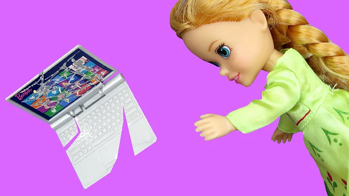Anna breaks a Laptop ! Elsa & Anna toddlers visit ...