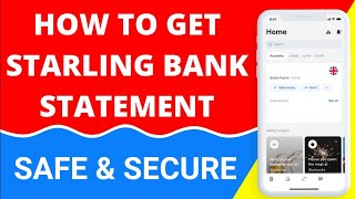 How to get starling bank statement | Starling business account statement | starling bank statements