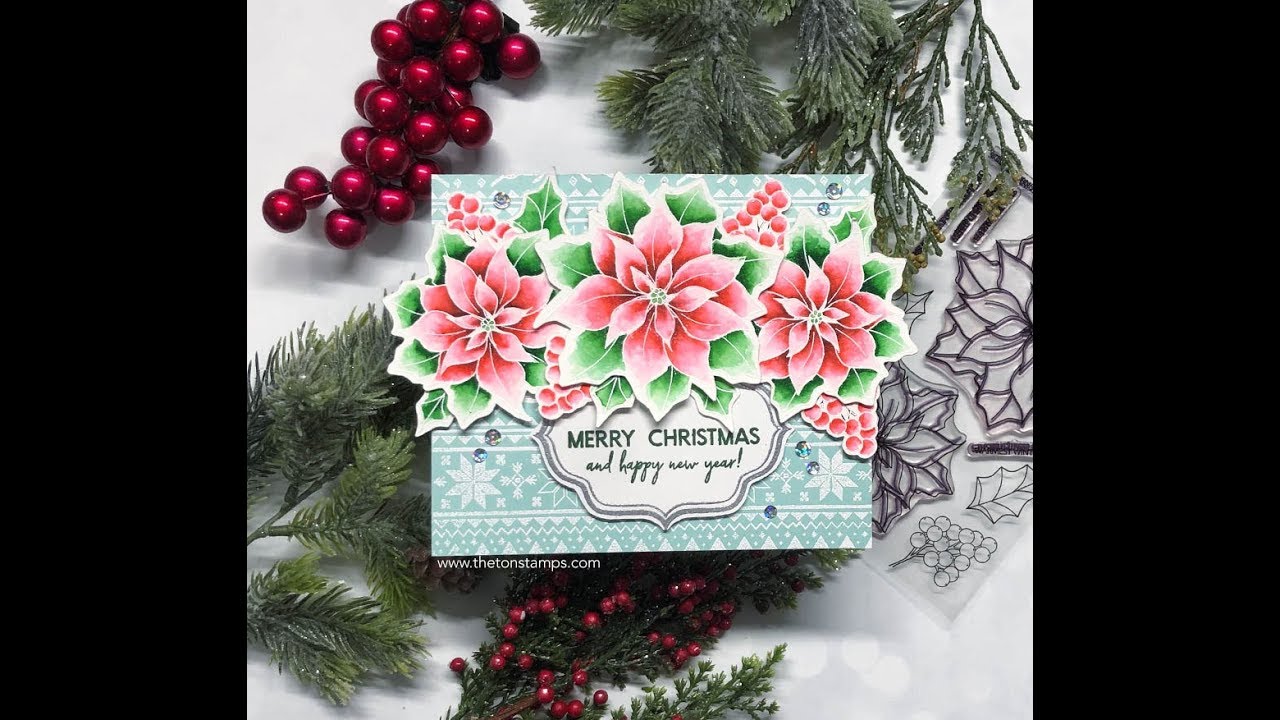 Christmas Poinsettia Card - YouTube