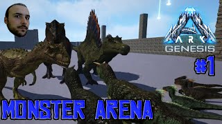 TREX VS SPINO VS RAPTOR VS CARNO  ARK MONSTER ARENA # 1