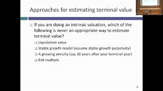 Session 12 (Val Undergrad): Value Inputs and Terminal Value