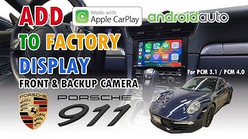 ADD APPLE CARPLAY ANDROID AUTO PORSCHE 911 CARRERA GT Screen GOOGLE MAPS WAZE FRONT BACKUP CAMERA