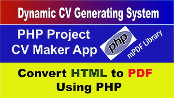 How to Create Dynamic CV Using PHP Mpdf Library | Design Resume using PHP Mpdf Library