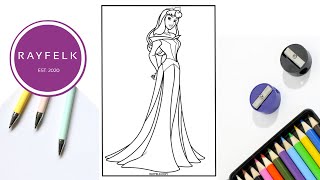 Princess Aurora of Sleeping Beauty Coloring Page | Rayfelk Printable coloring Pages