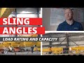 How do sling angles affect load ratings and capacity