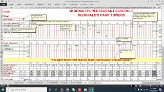 McDonald's Barline Scheduling