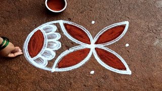 Easy method flowers kolam🌹|3*3 vaigasi madham simple kolam 🌹|pandaga muggulu🌹|Super rangoli