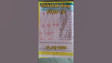 @TeacherUpdates bhari hui shikshak diary class 1 and 2| #shikshakdiary #Teachersdiary