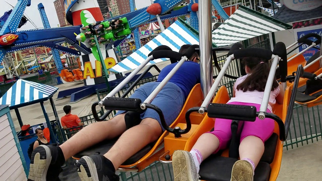 Coney Island Luna Park Hang Glider Ride YouTube