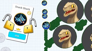 UNLOCKING LEVEL 3 SNACK SHARK SKIN! SOLO vs HACKERS in AGAR.IO MOBILE