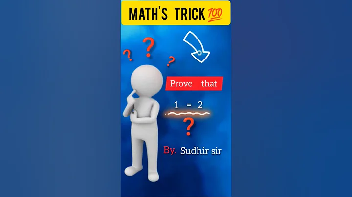 "Mathematical Paradox: The Illusion of 1 = 2"😎