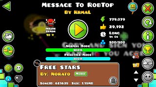Message To Robtop By Krmal