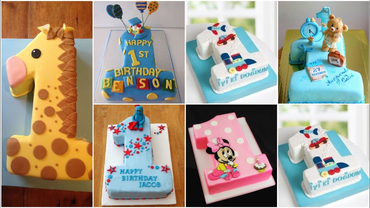 Baby 1st birthday cake design || 1 number birthday cake design ...