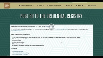 How to Publish Rubics in the Credential Registry Via Bulk Upload