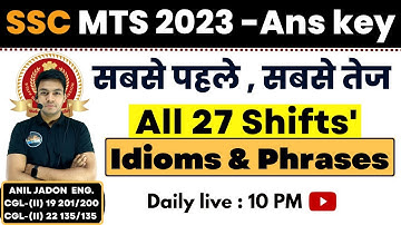 Idioms and Phrases || SSC MTS 2023 All 27 Shifts