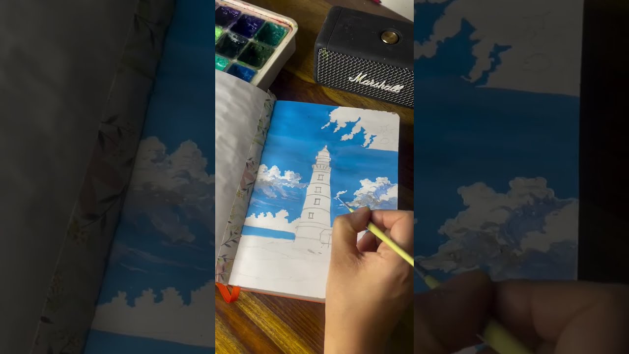 Watch Me Paint This Stunning Lighthouse! |180gsm A4 sketchbook 