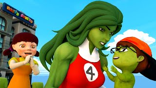 Doll Squid Game Rescue The Happy Family of Nick and Mother She Hulk | Scary Teacher 3D Life Kingmo