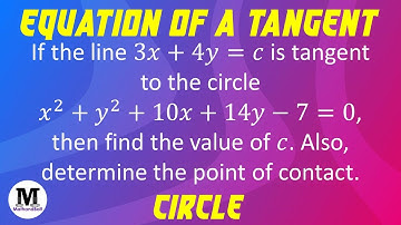 35 | Circles | Equation Of A Tangent - Worked Out Problem