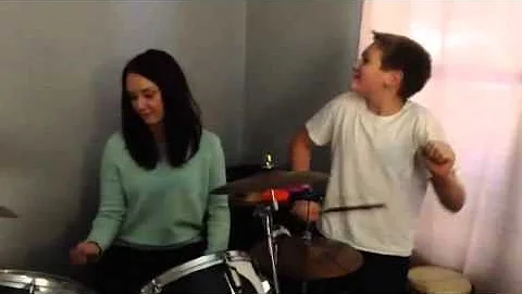 Shawna and Crosby on drums